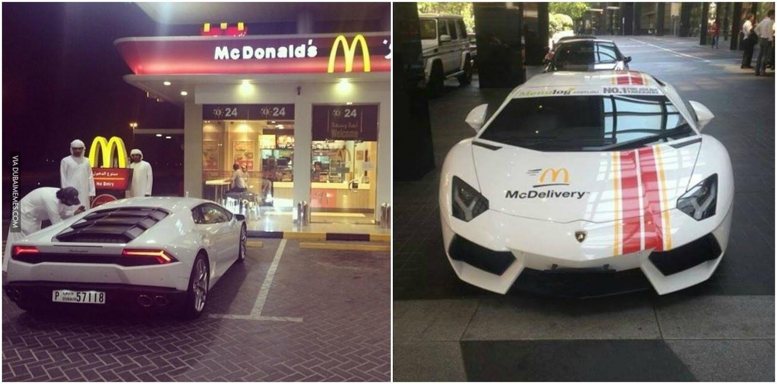 Vrhunac raskoša: U Dubaiju se i hrana dostavlja u Lamborghiniju