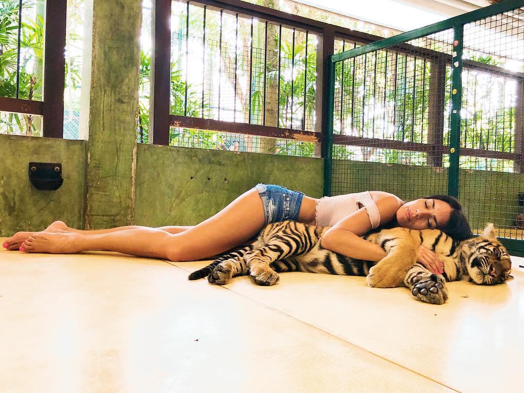 Ivana Korab u kavezu s tigrom