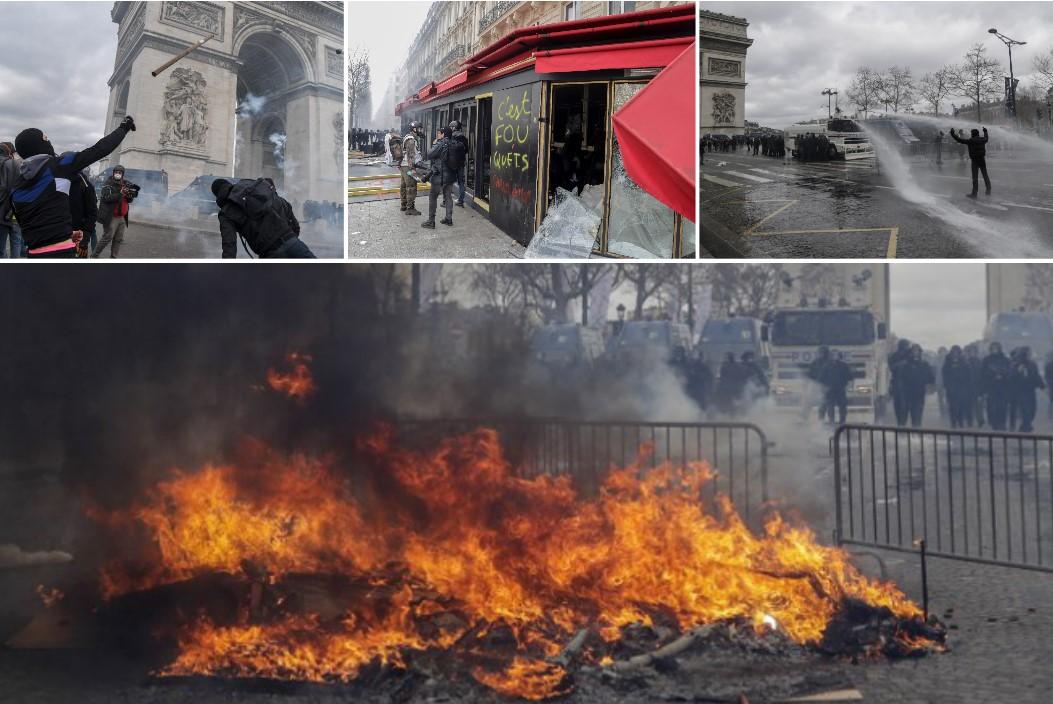 "Žuti prsluci" protestiraju u Parizu, provaljuju u trgovine i pljačkaju