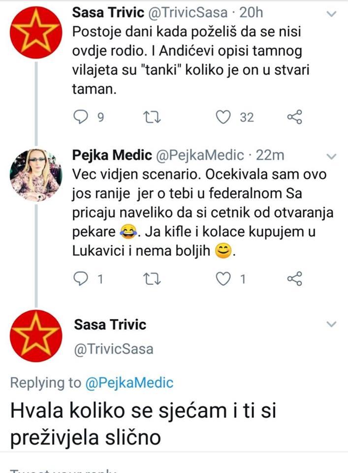 Faksimil prepiske Saše Trivića i Pejke Medić - Avaz