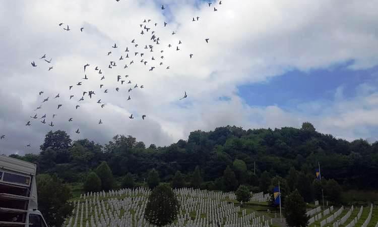 Povodom 24. godišnjice genocida u Srebrenici memorijalni let golubova