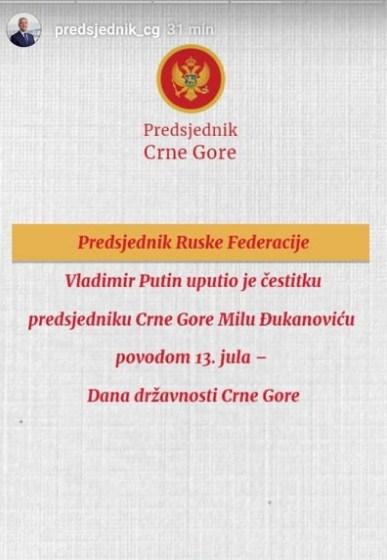Predsjednik Crne Gore objavio informaciju - Avaz