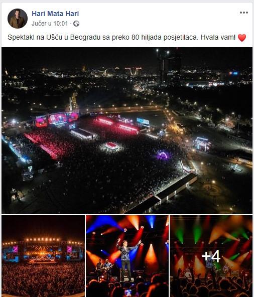 Hari Varešanović se hvali po Facebooku da je 80.000 ljudi došlo na koncert zbog njega: Pogledajte ko je još nastupao