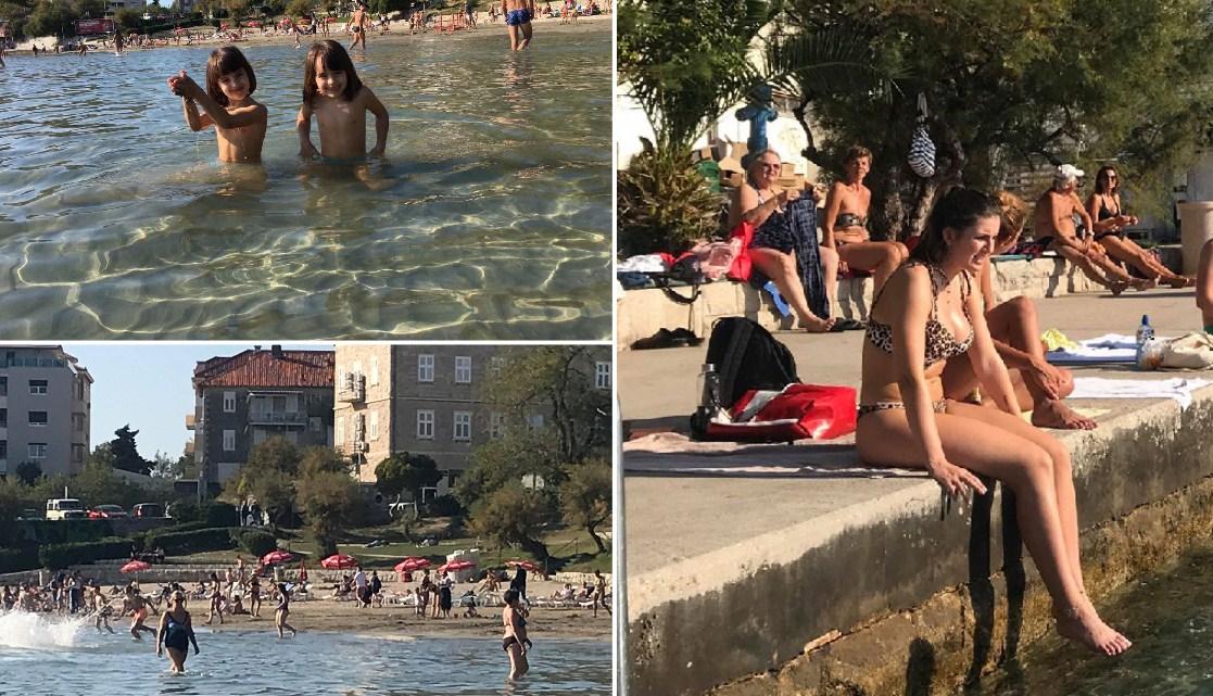 Jesenja špica u Splitu: More ispunili kupači, raspoloženi momci razbacili picigin