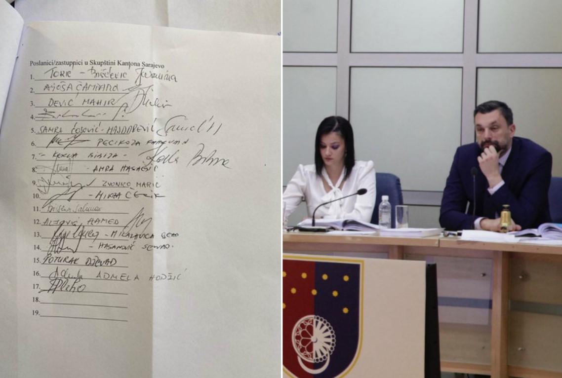 Prikupljeno 18 potpisa: Spremna inicijativa za smjenu predsjedavajućeg Elmedina Konakovića i Vlade KS