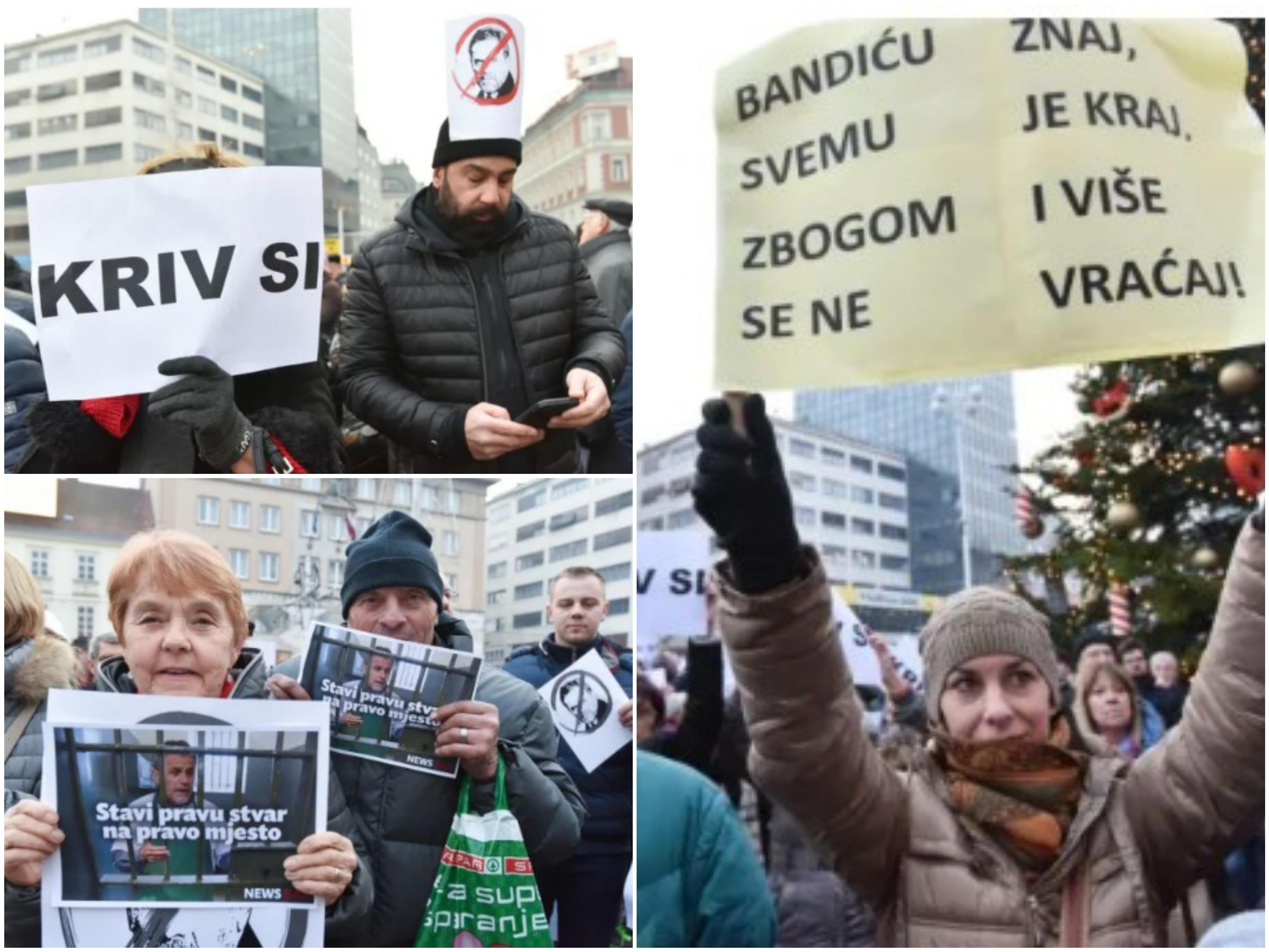 Hiljade ljudi protestiralo protiv Bandića: "Kriv si, odlazi u zatvor"