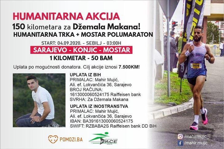 Mahir Mujić u petak trči 150 kilometara kako bi pomogao svom sugrađaninu Džemalu Makanu
