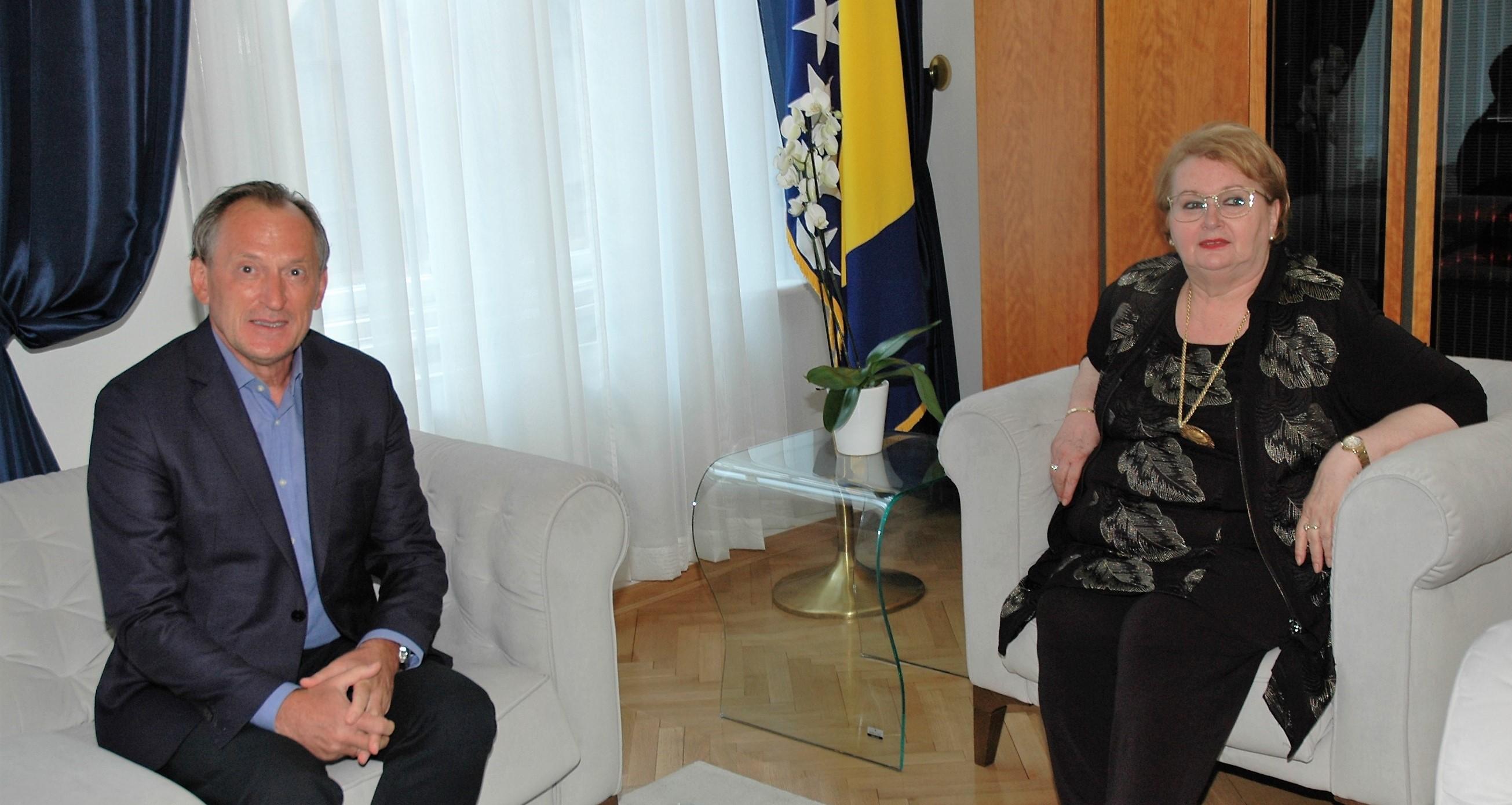 Ministrica Bisera Turković razgovarala sa Hasanom Šehovićem, predsjednikom Svjetskog saveza dijaspore Bosne i Hercegovine