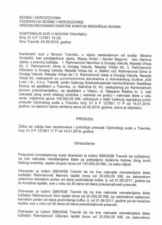 Presuda Rahmanović: Sud utvrdio da se mora platiti odšteta - Avaz
