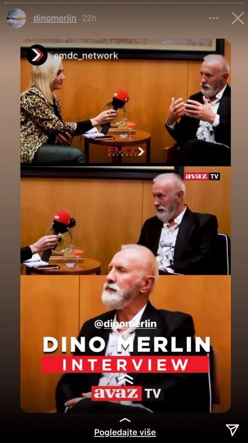 Dino Merlin na svom oficijelnom Instagram profilu podijelio intervju - Avaz