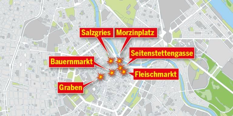 Pucnjave su bile na šest lokacija u Beču, prvi hici ispaljeni kod sinagoge