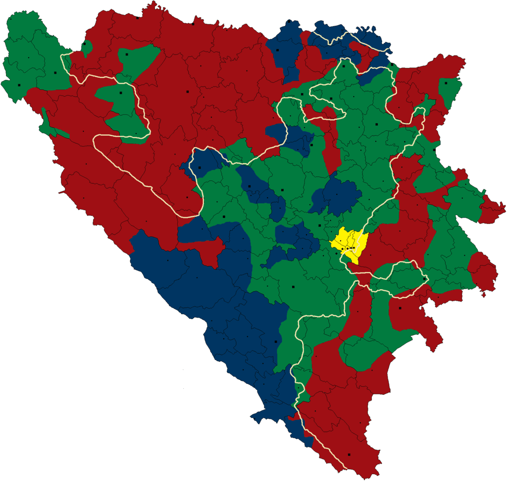 Grubi nacrt podjele teritorije BiH po Karington-Kutiljerovom planu - Avaz