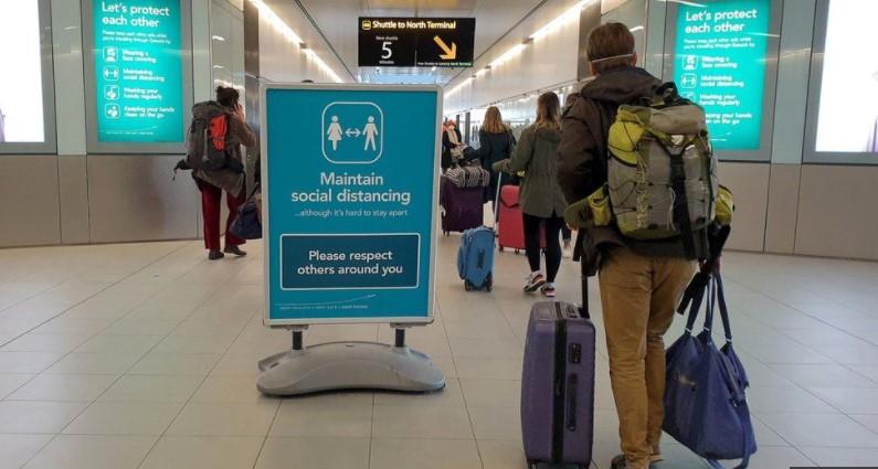 Gatwick Airport on Sunday, as European nations began imposing travel bans - Avaz