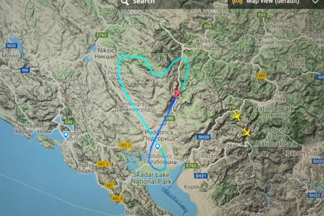 Pilot "Montenegro Airlinesa" letio iz Podgorice u Beograd putanjom u obliku srca