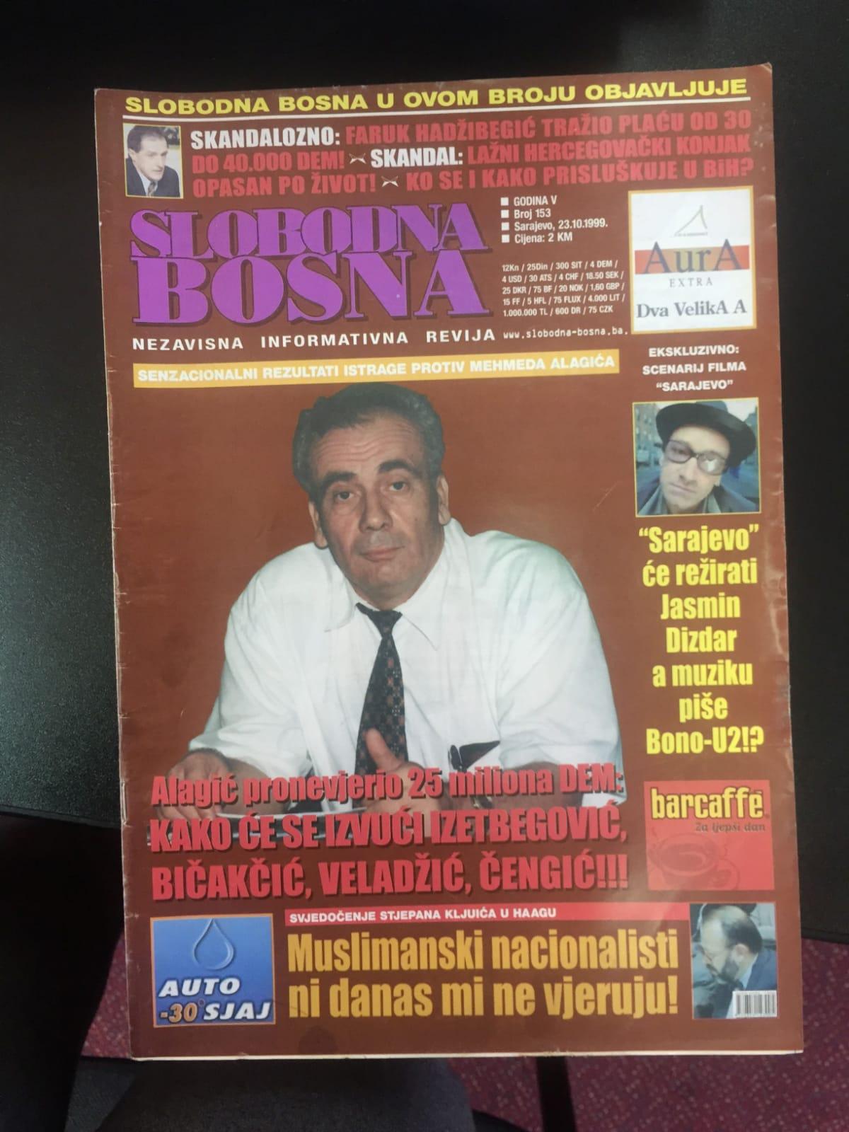 Faksimili Avdićevih tekstova u Slobodnoj Bosni i odgovor Alije Izetbegovića u "Dnevnom avazu" na pitanje ko je finansirao Slobodnu Bosnu - Avaz