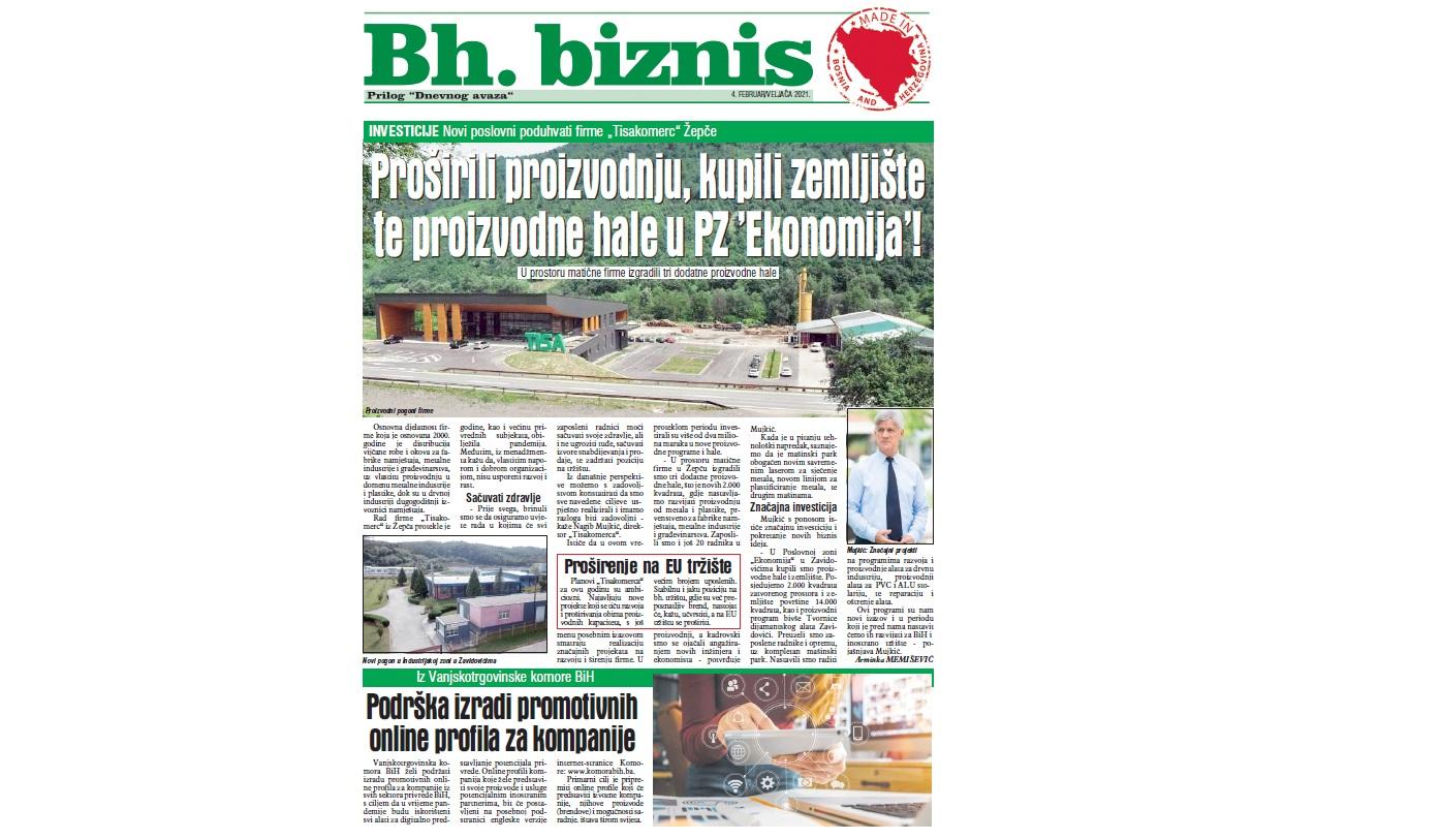 Poklon prilog našim čitaocima u četvrtak: Bh. biznis / Samo uspješne priče iz cijele BiH