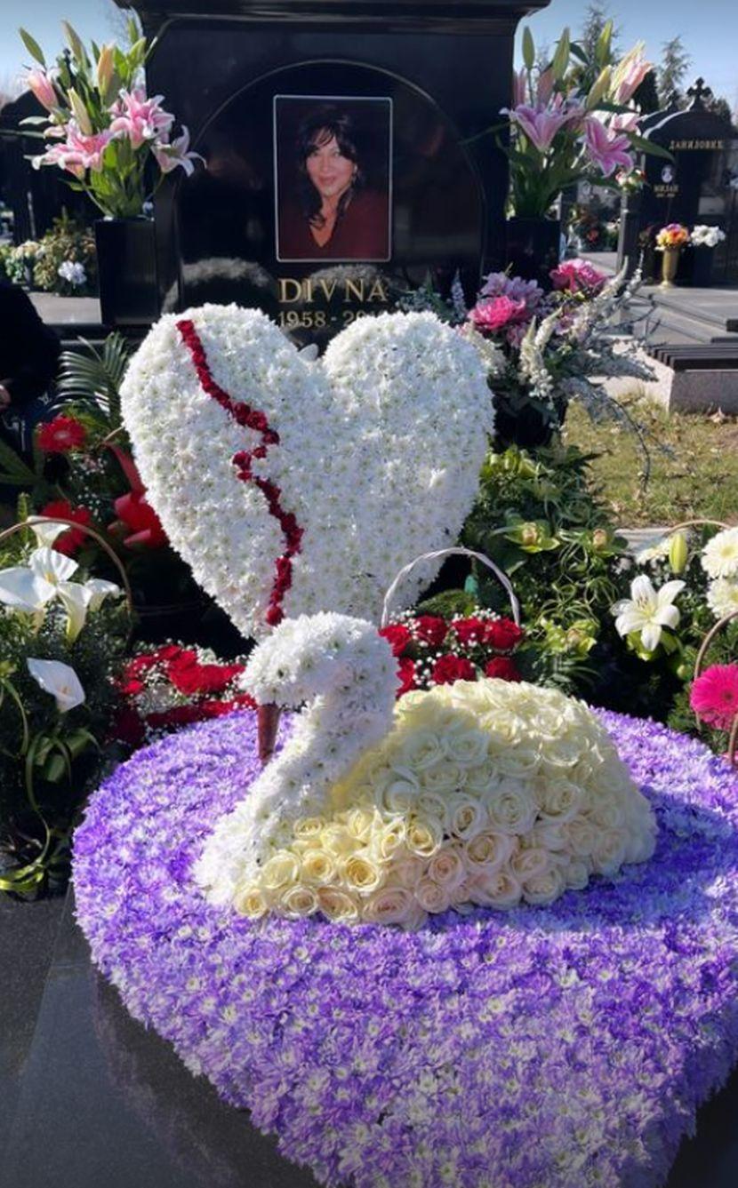 Jelena na grob majke Divne donijela ogromnog bijelog labuda