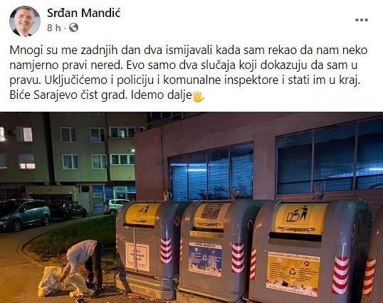 Objava Srđana Mandića na Facebooku - Avaz