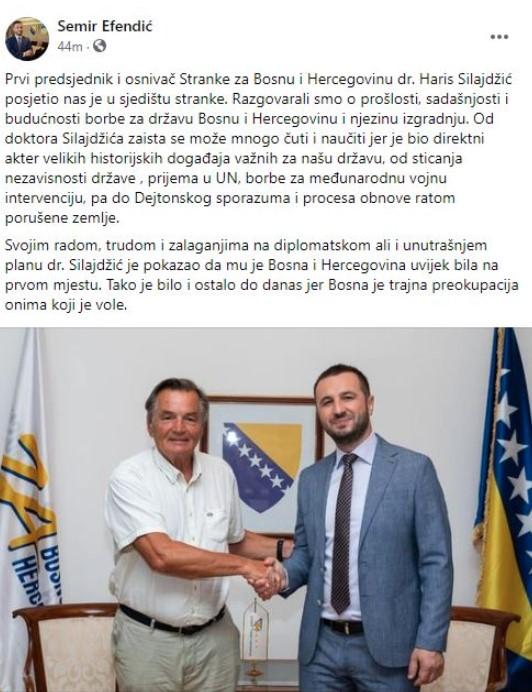 Objava Efendića o sastanku sa Harisom Silajdžićem - Avaz