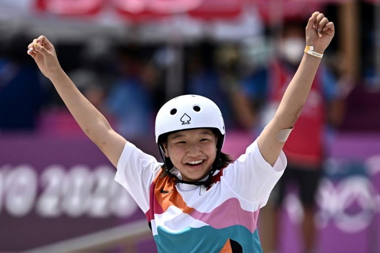Japan's Nishiya, 13, first women's Olympic skateboard champion
