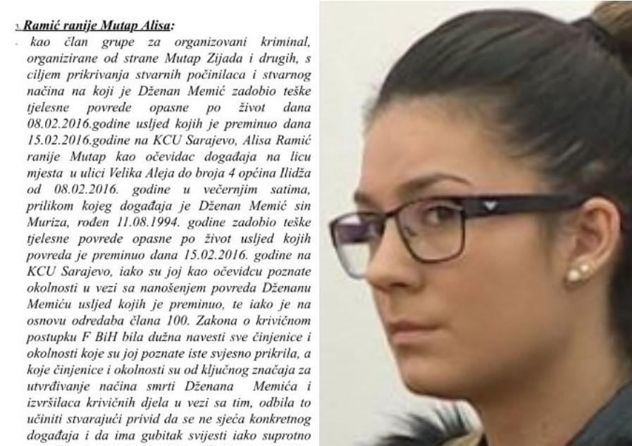 "Avaz" reveals details of indictment in "Memić" case: What is written in doctor's finding about Alisa Mutap