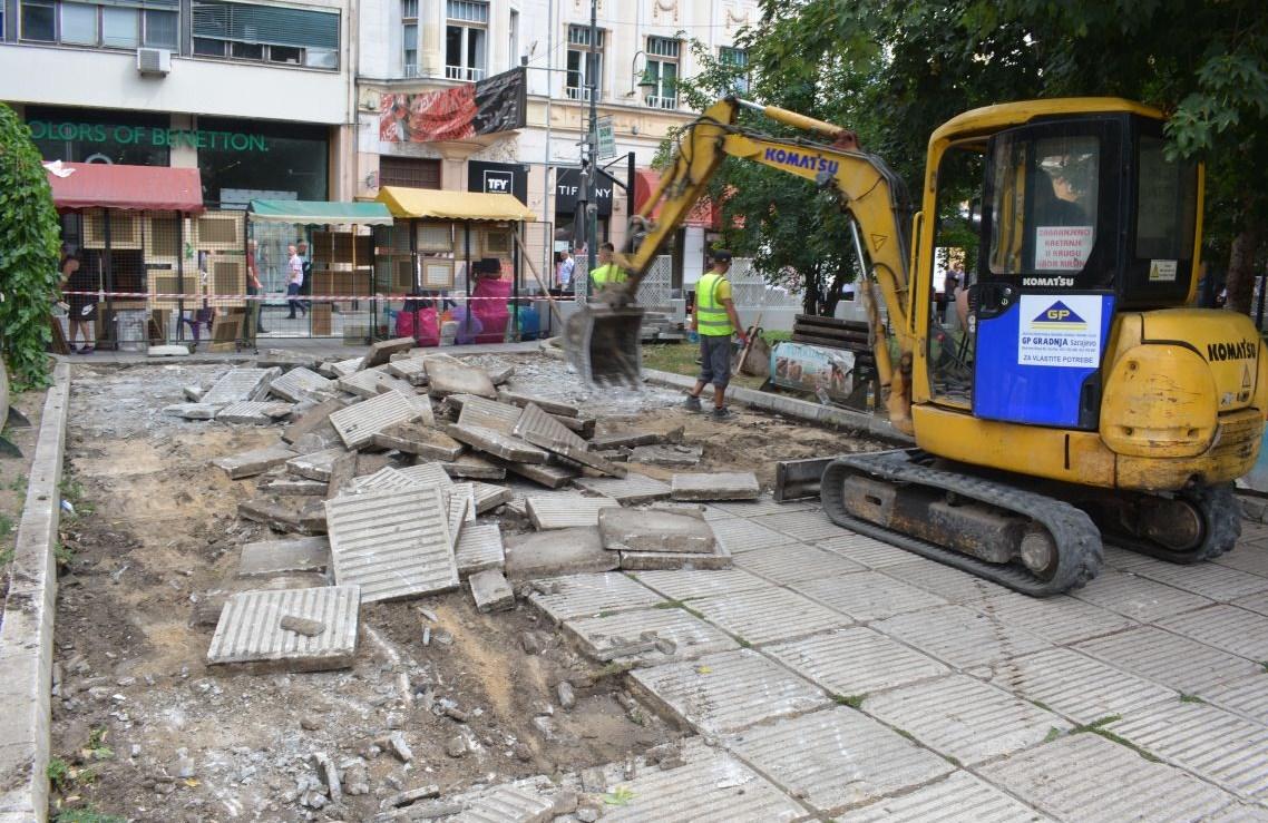 Počela sanacija Trga oslobođenja "Alija Izetbegović" u centru Sarajeva