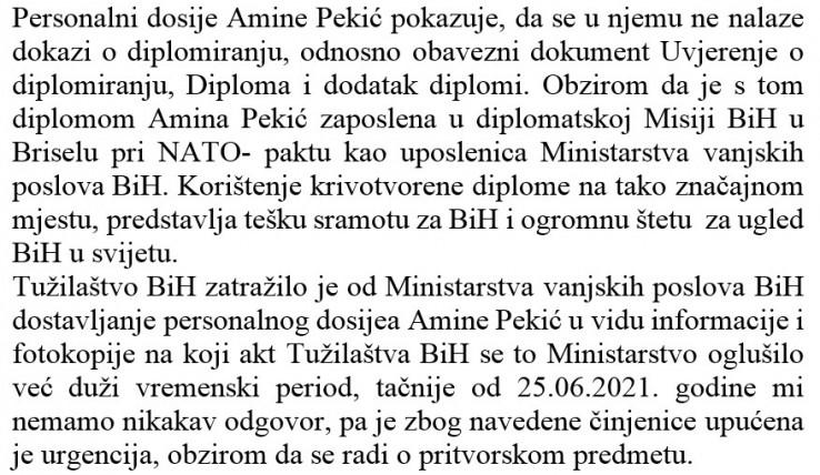 Šta stoji u aktu Tužilaštva BiH - Avaz