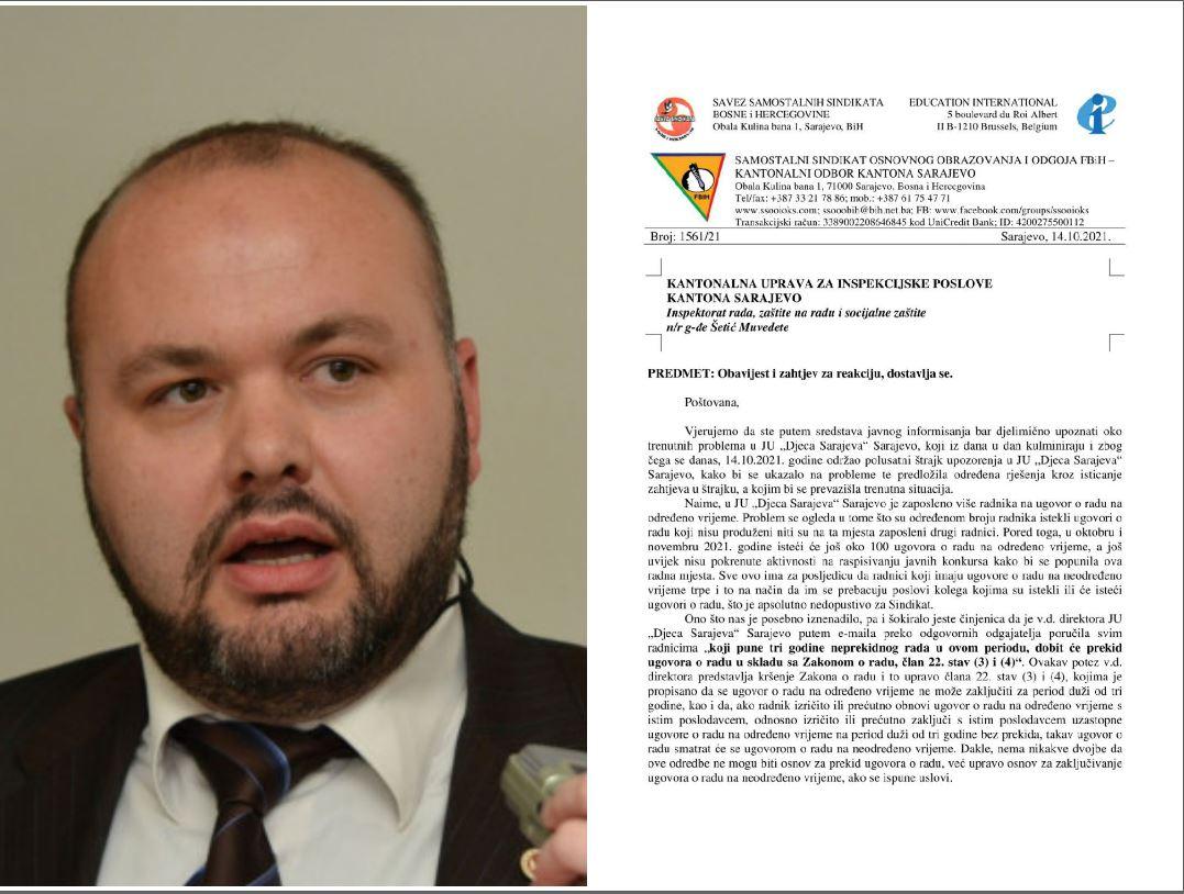 Sivro poziva inspekciju da zaustavi otpuštanje radnika u JU "Djeca Sarajeva"