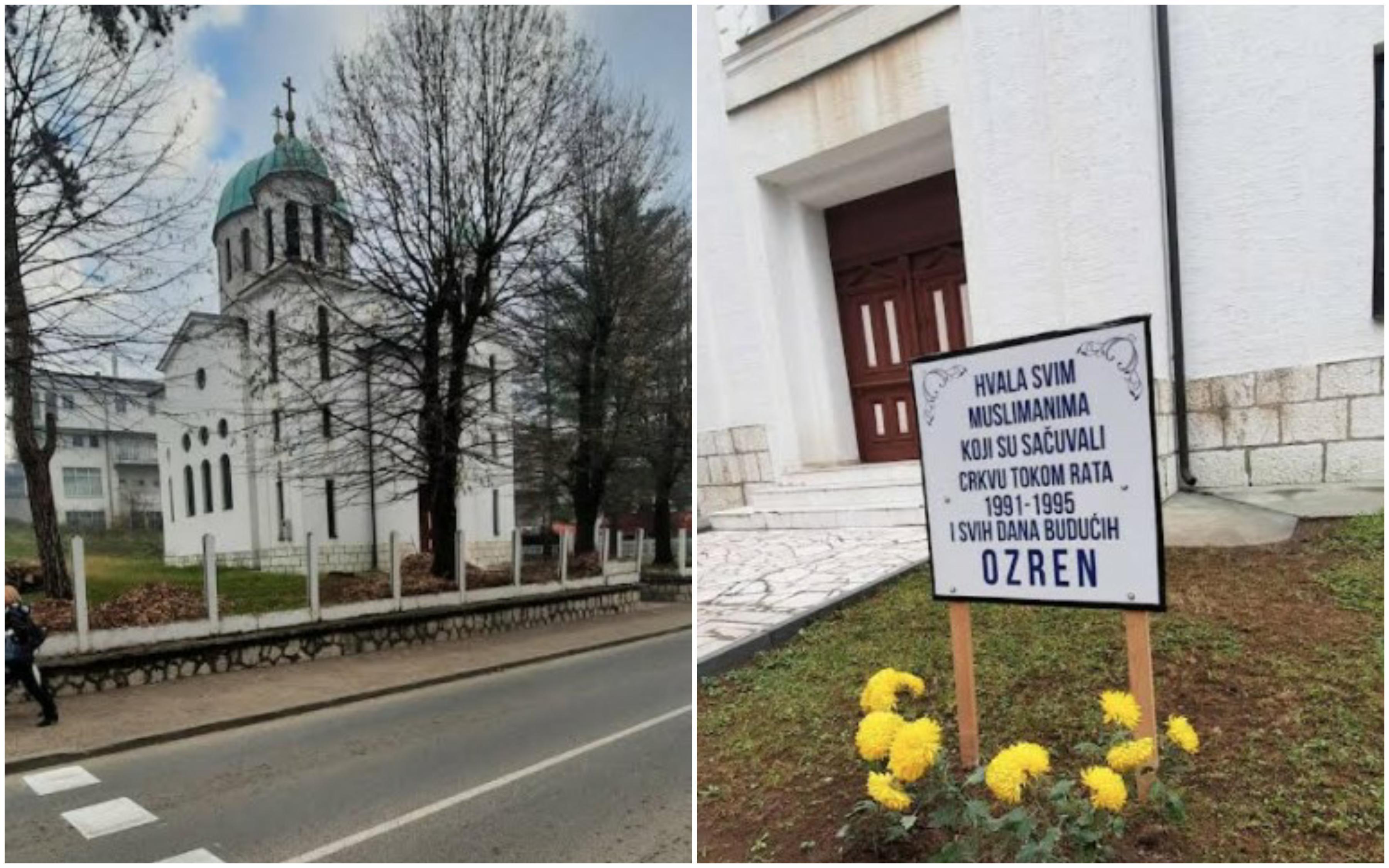 Ko je ispred pravoslavne crkve u Gračanici postavio tablu s natpisom "Hvala muslimanima koji su sačuvali crkvu tokom rata"?