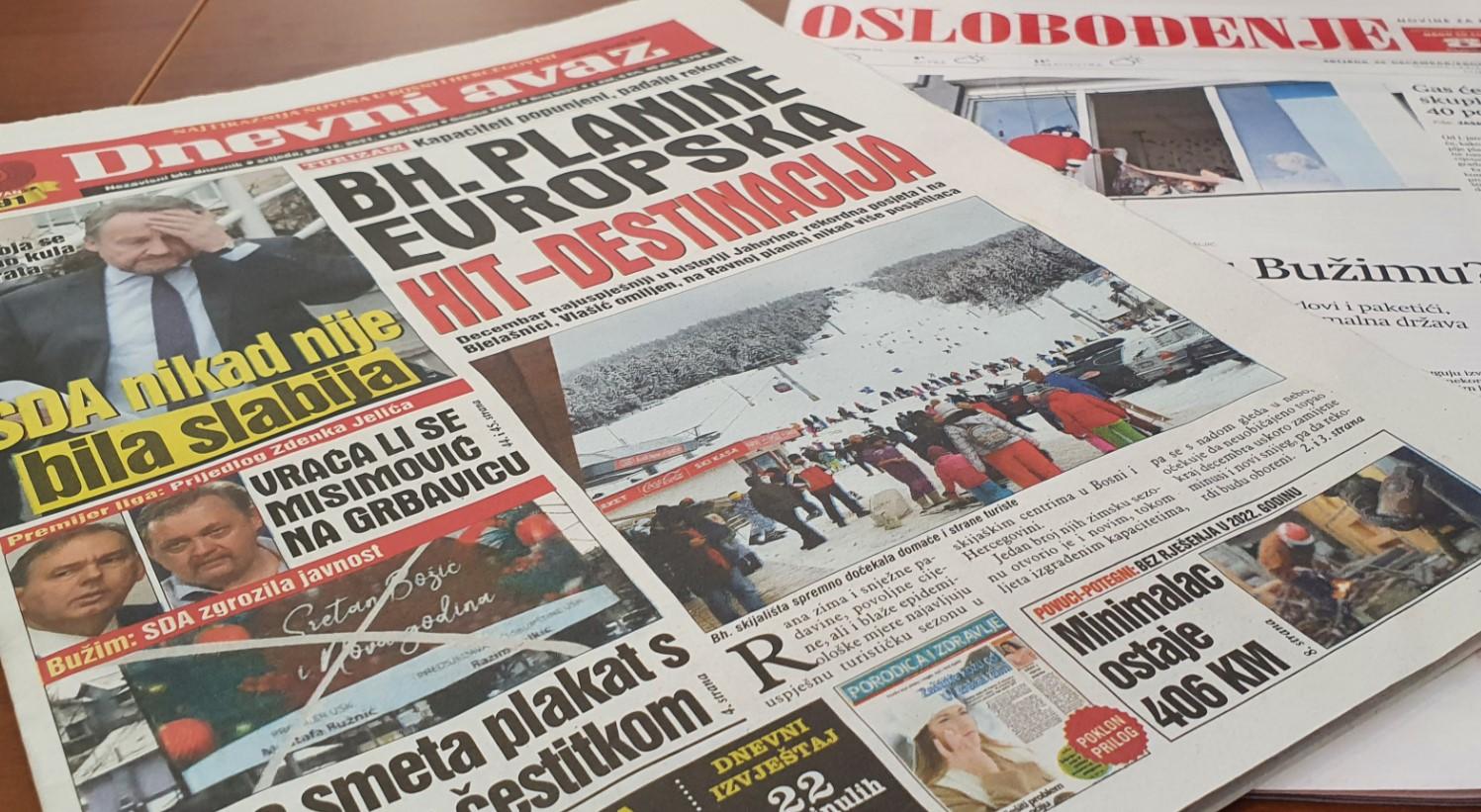 Poskupljuje dnevna štampa u BiH