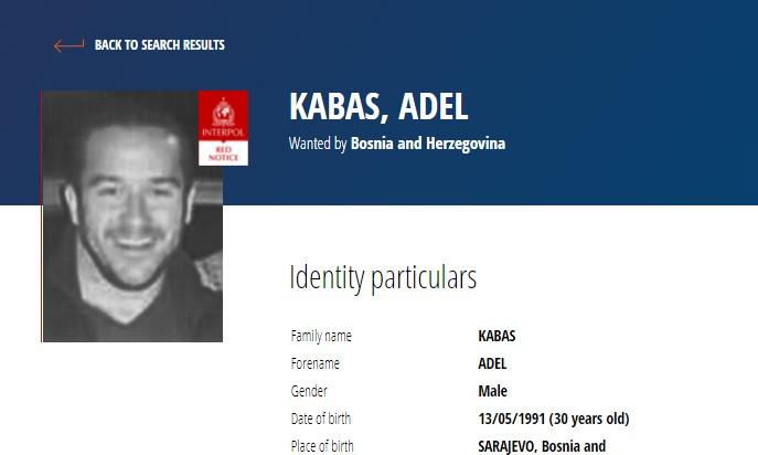 Objavljena crvena Interpolova potjernica za Adelom Kabašem, osumnjičenim za ubistvo Mehmeda Ramića