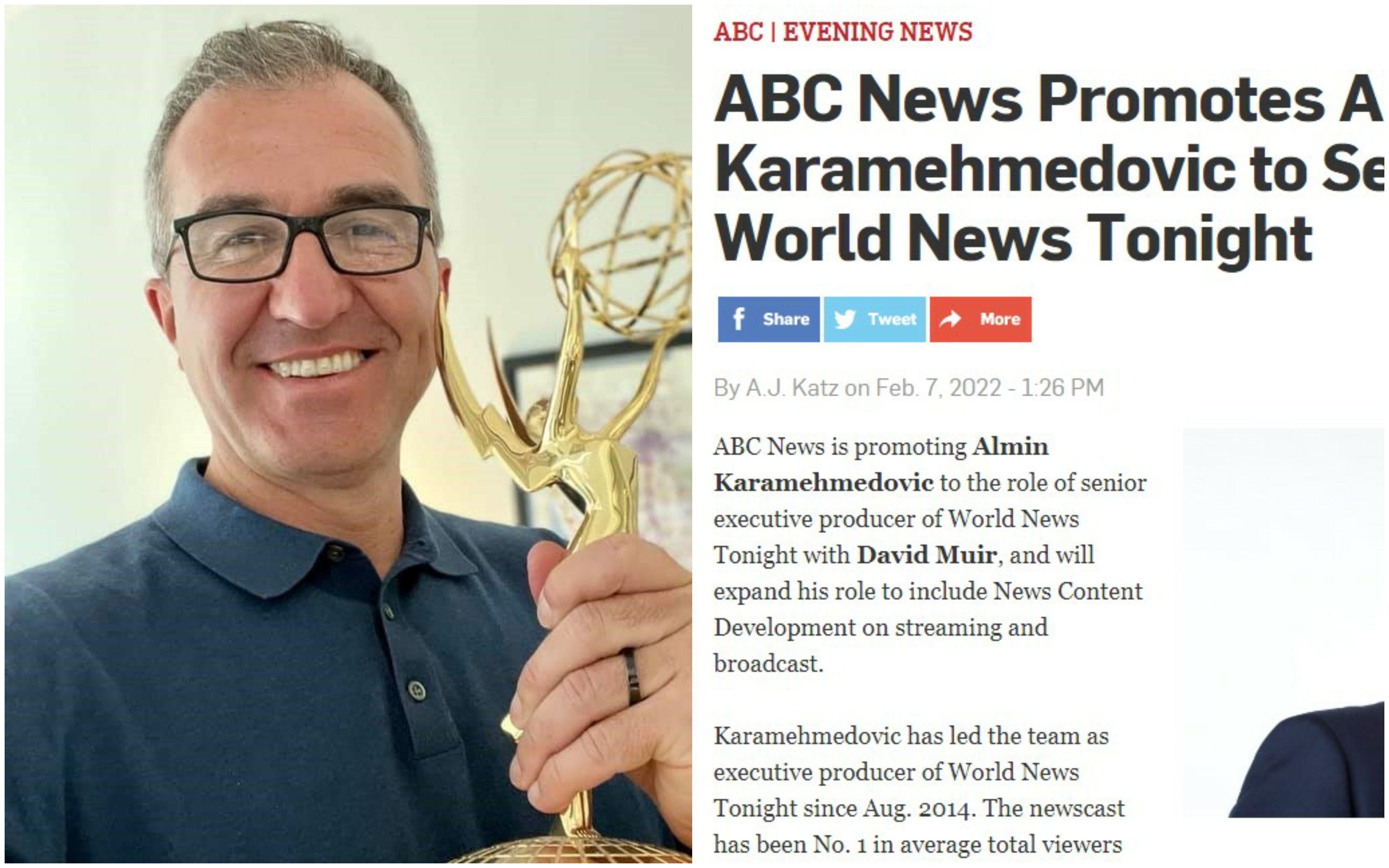 ABC News večeras promovira Almina Karamehmedovića u višeg izvršnog producenta "World Newsa" - Avaz