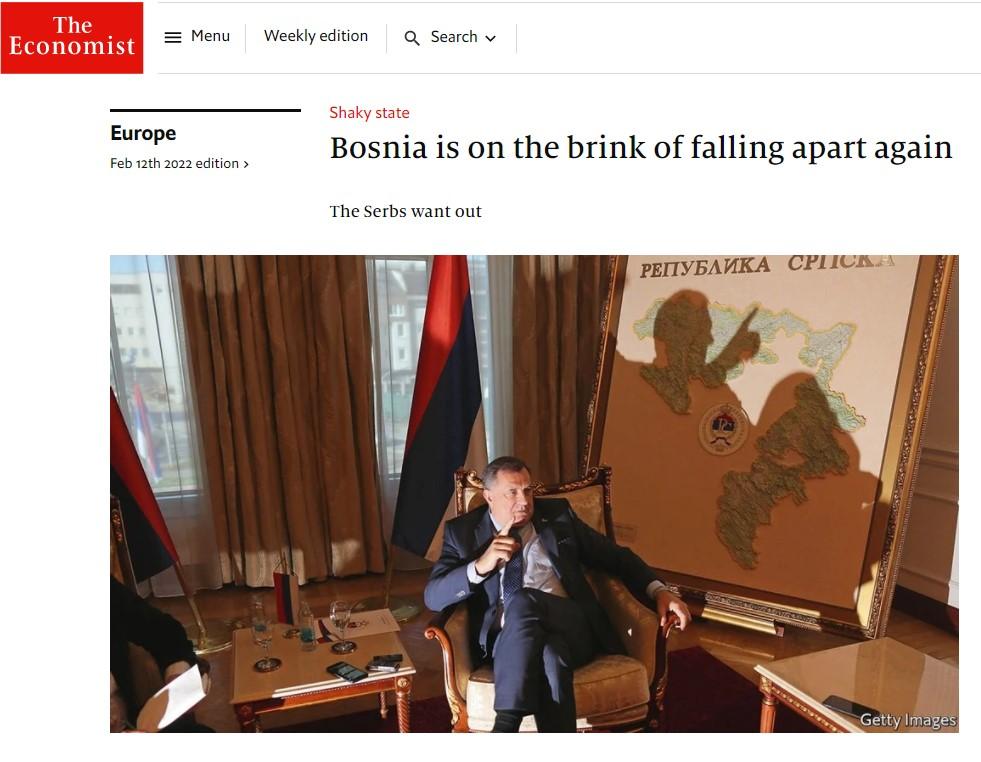 Naslovnica teksta uglednog "The Economista" - Avaz