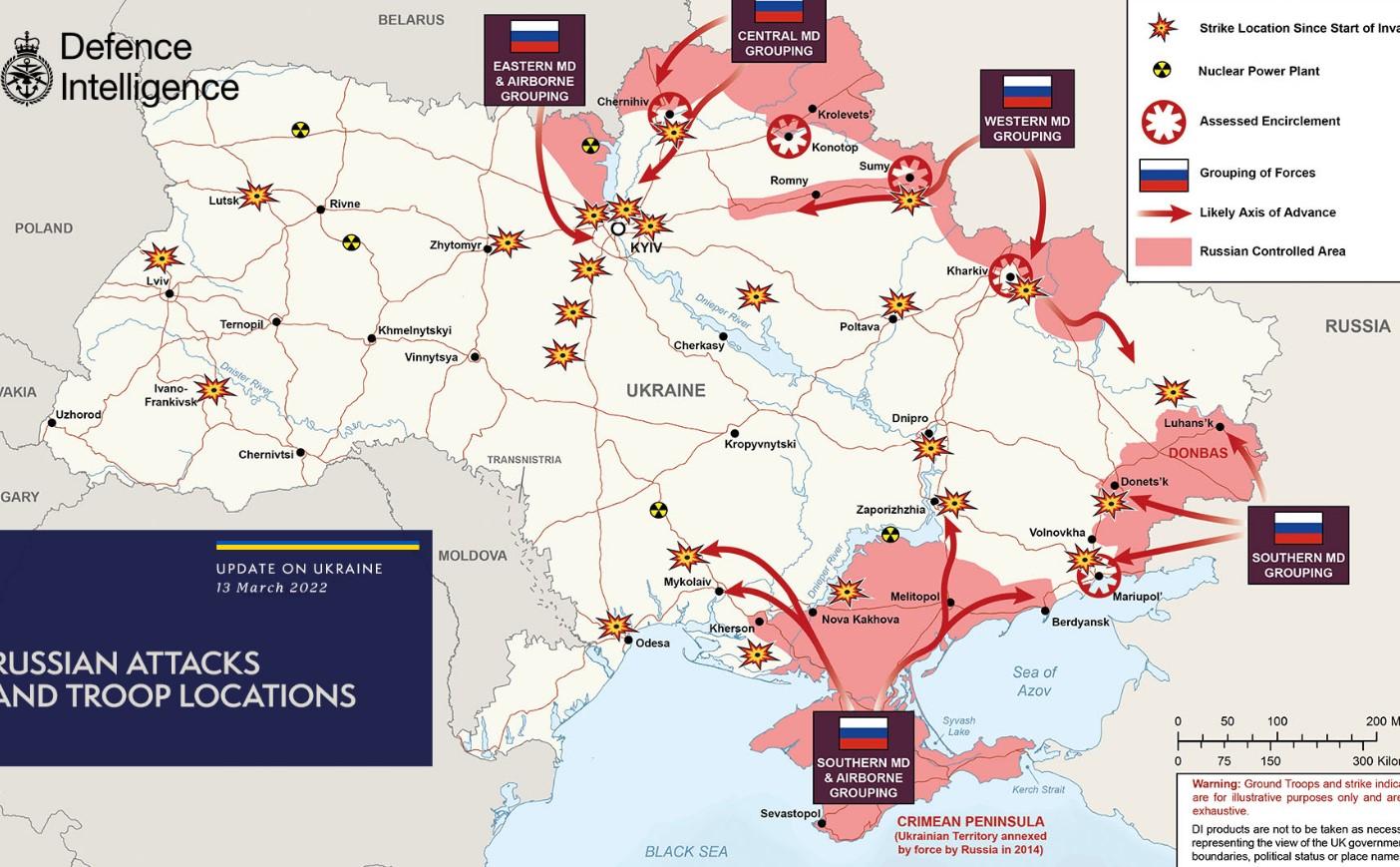 Velika Britanija objavila novu kartu ruskih napada i napredovanja