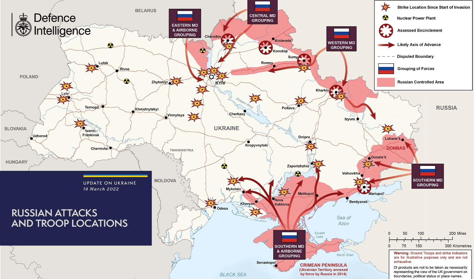 Britanci objavili mapu ruskih napada na Ukrajinu