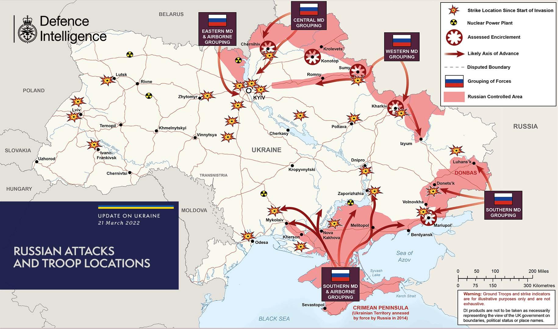 Britanci objavili mapu ruskih napada