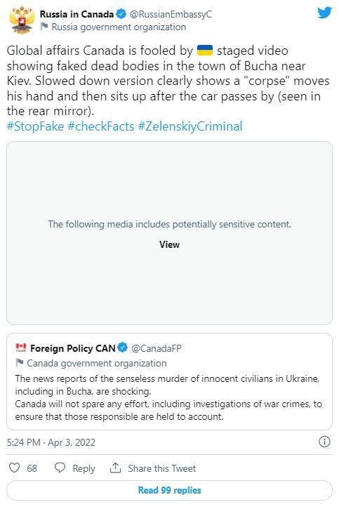 Objava ruske ambasade u Kanadi - Avaz