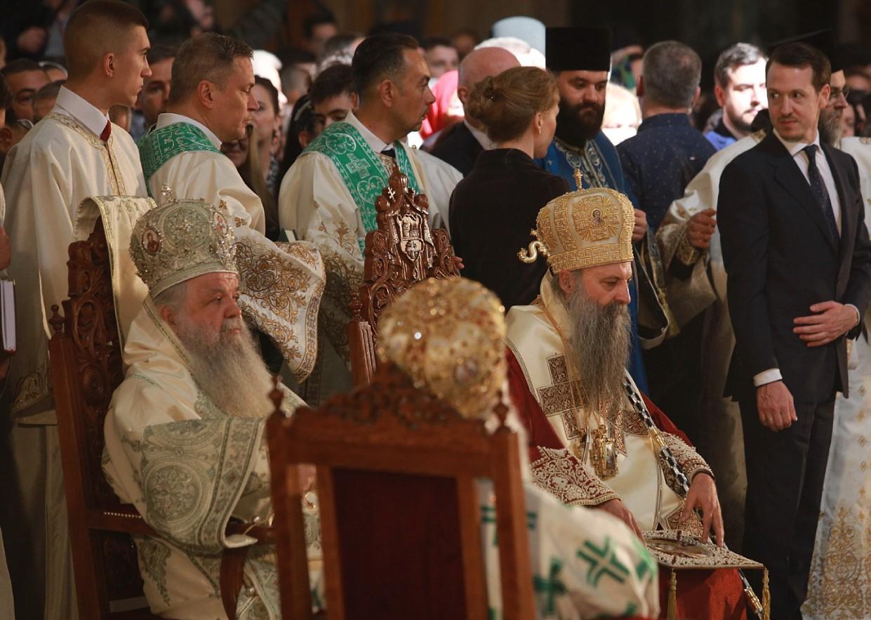 Patrijarh Porfirije i arhiepiskop ohridski i makedonski Stefan služili liturgiju pomirenja