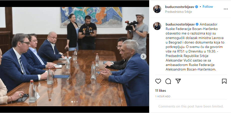 Vučić se sastao sa ruskim ambasadorom - Avaz
