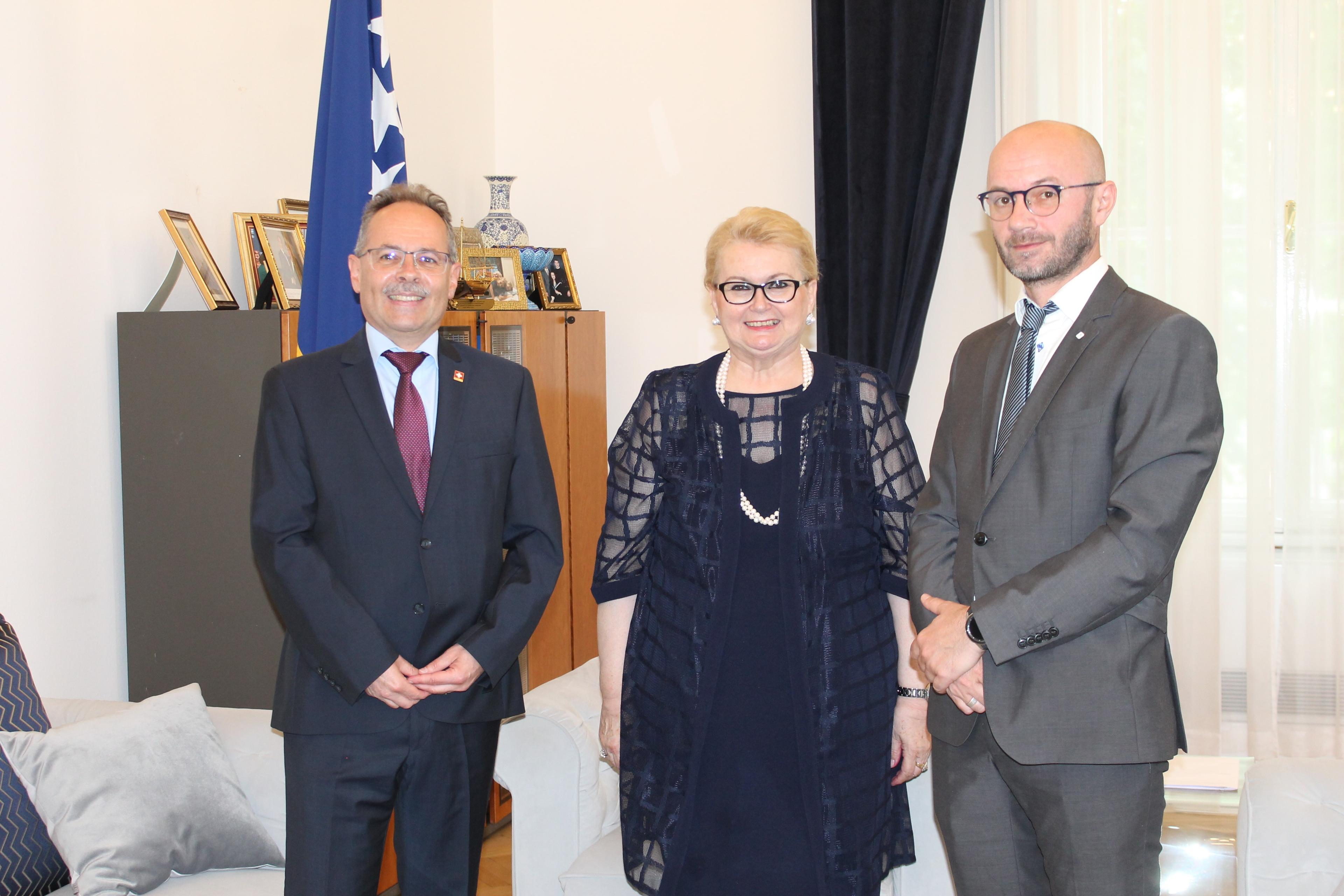 Turković s ambasadorom Švicarske: U zajendičkom interesu je unapređenje već dobrih odnosa dvije zemlje