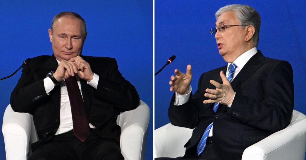 Kasim Tokajev i Vladimir Putin na Ekonomskom forumu - Avaz