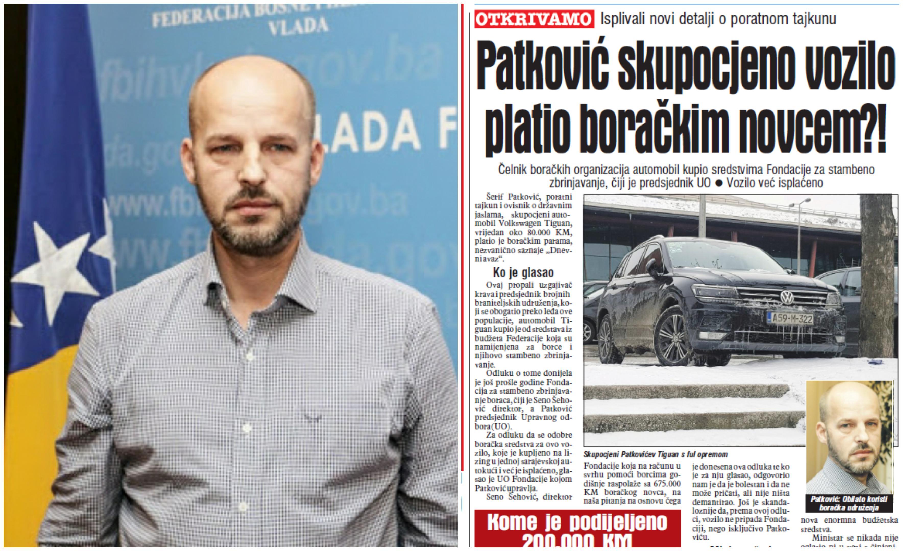 Nakon pisanja "Avaza" podignuta optužnica protiv Šerifa Patkovića: Koristio automobil od 84 hiljade kupljen boračkim novcem