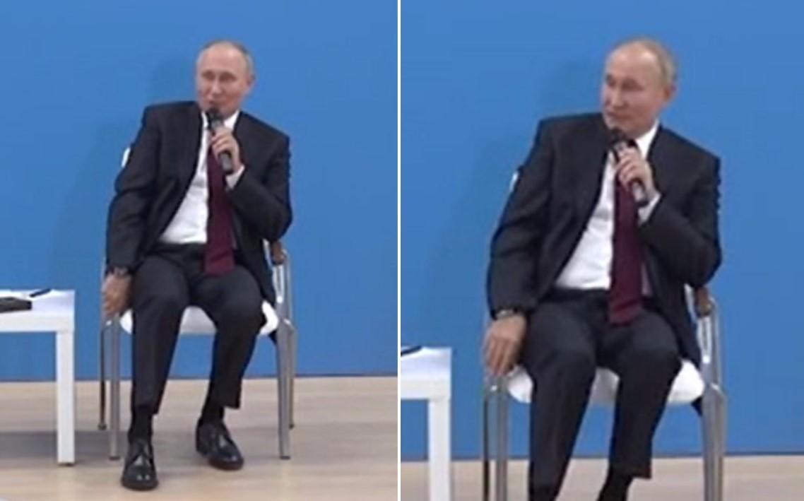 Putin se držao za stolicu, dok su mu stopala neprestano trzala tokom govora - Avaz