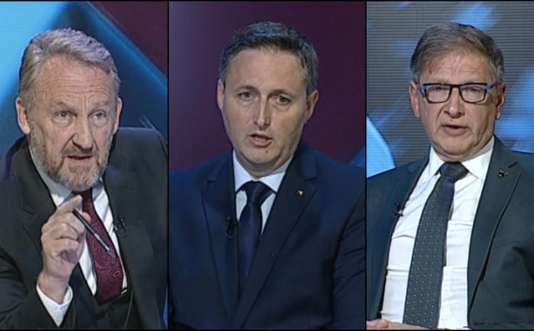 Bakir Izetbegović, Denis Bećirović i Mirsad Hadžikadić prilikom debate na Federalnoj televiziji - Avaz