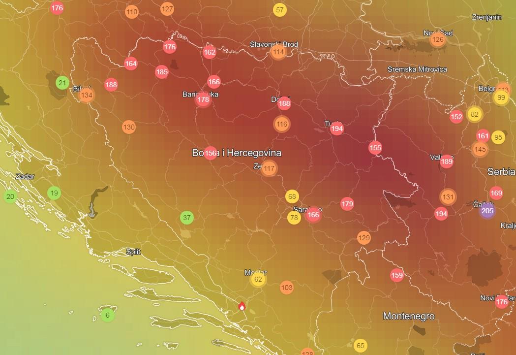 Građani širom BiH večeras se guše: Udišemo zagađeni zrak opasan za zdravlje