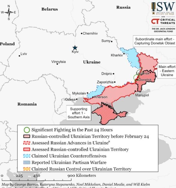 Institut objavio mapu o situaciji u Ukrajini - Avaz