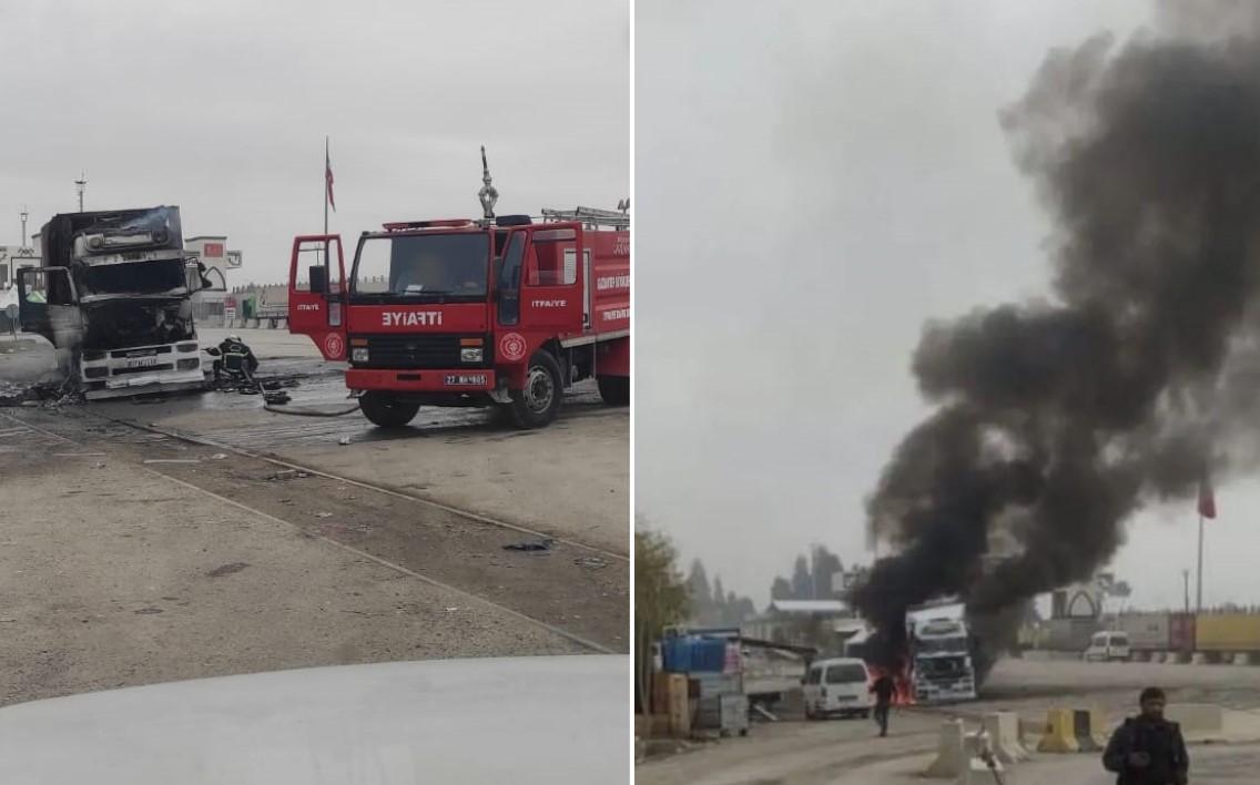 Kamion, koji se zapalio usljed napada, ugasili su vatrogasci - Avaz