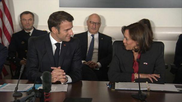 Macron u razgovoru s Harris - Avaz