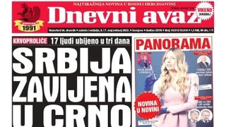 U dvobroju "Dnevnog avaza" čitajte: Srbija zavijena u crno