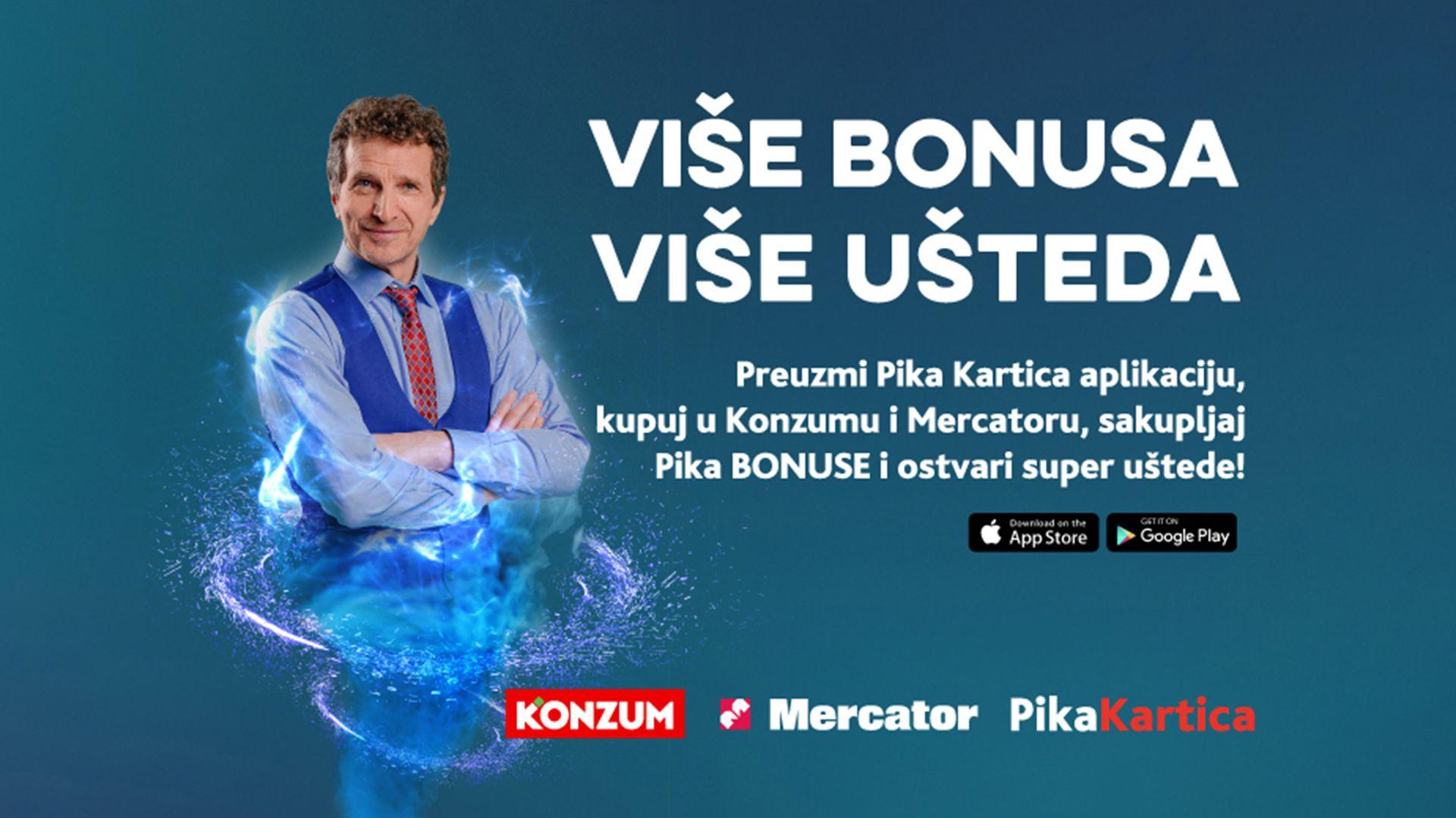 Pika Kartica od sada donosi više bonusa i više ušteda pri kupovini u Konzumu i Mercatoru